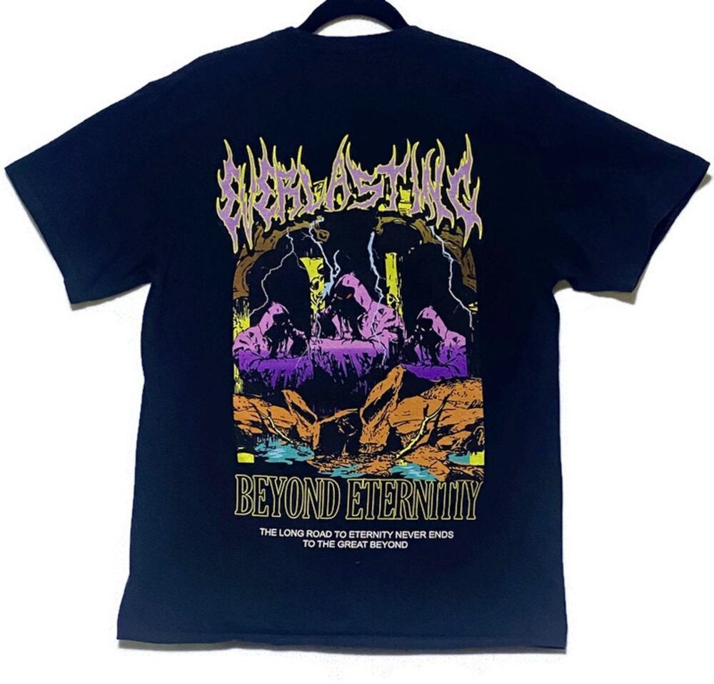 Vitriol Beyond Eternity Everlasting Black Graphic T-Shirt Large Short Sleeve
